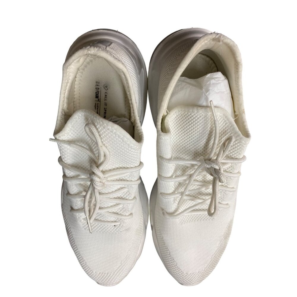 Call It Spring Men's Stratus Low Top Lace up Sneakers White Size 10 pre-owned
